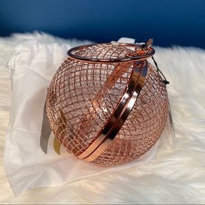 NewinBox Gorgeous Rose Gold Cage Clutch Crossbody